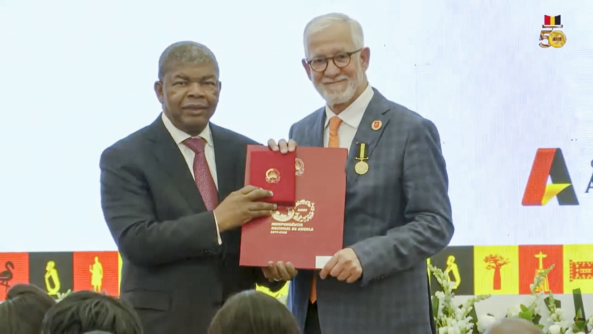 President João Lourenço and Haim Taib with on stage together