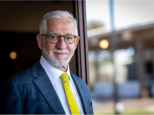 Image of Haim Taib wearing a suite and yellow tie