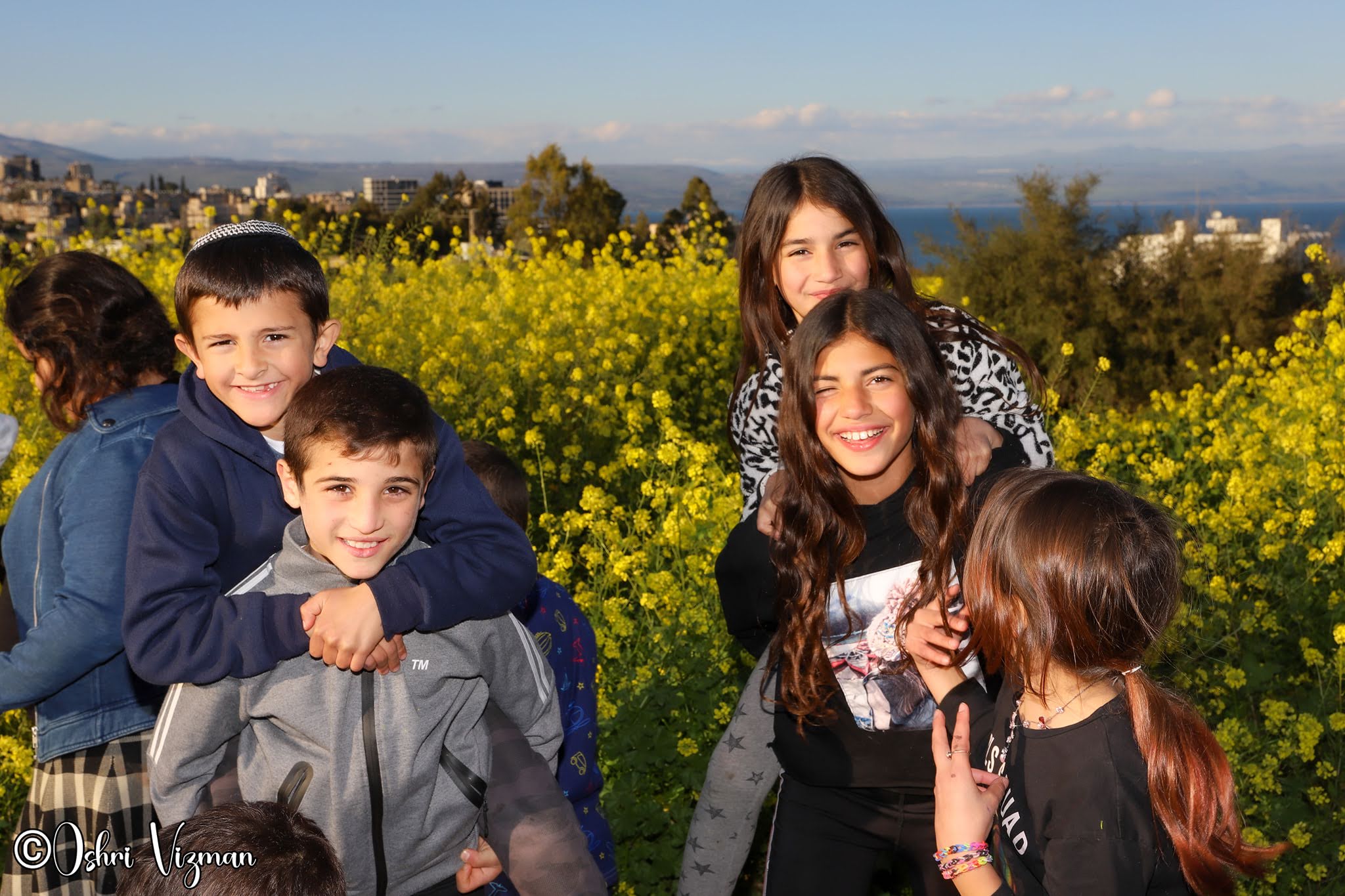 Group of children smiling to camera